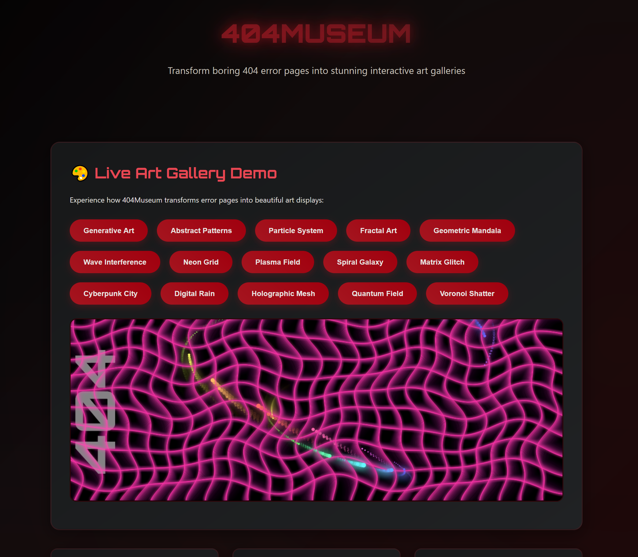404Museum Screenshot